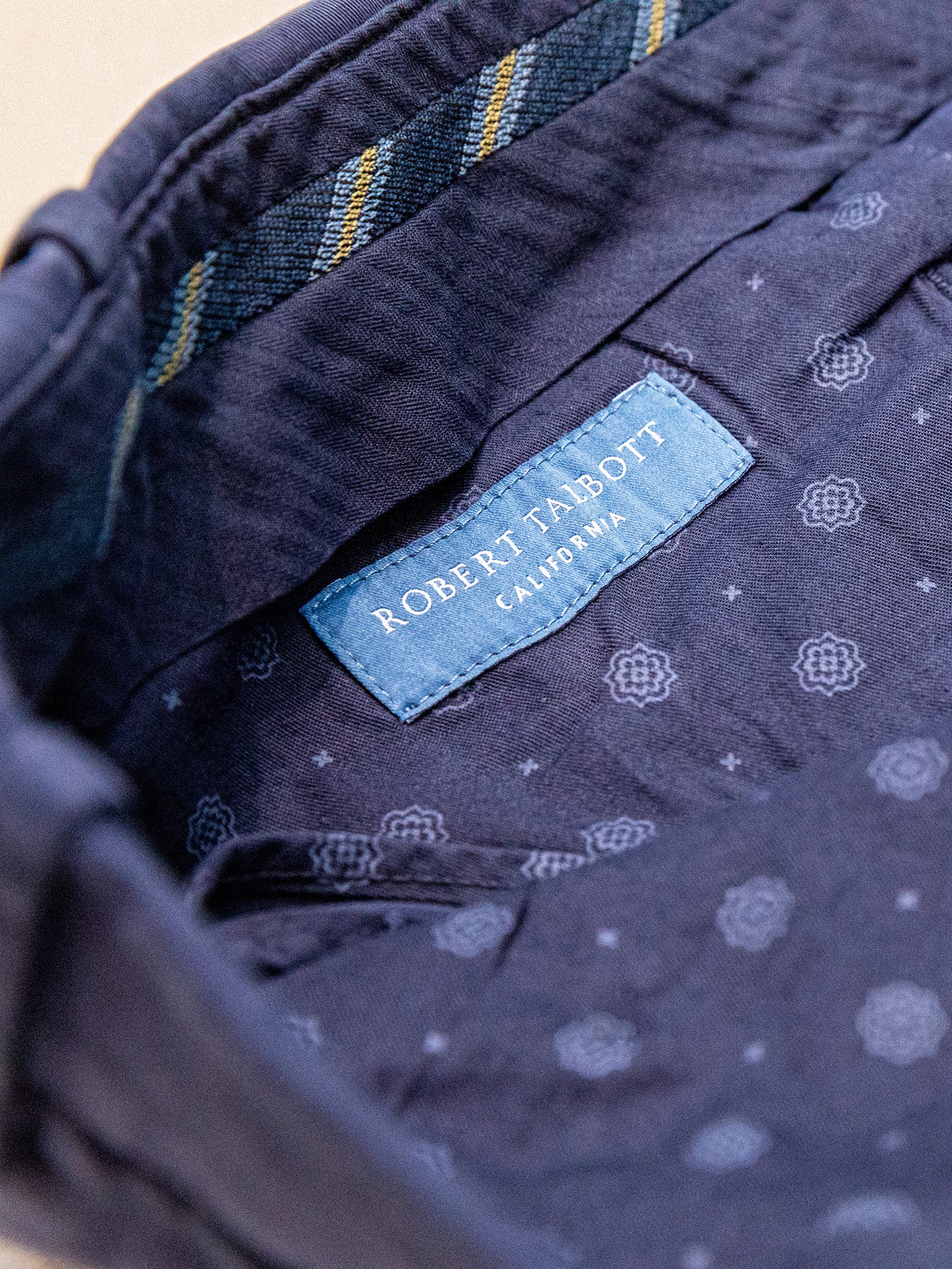 Robert Talbott Draper pantalone chino navy cotone