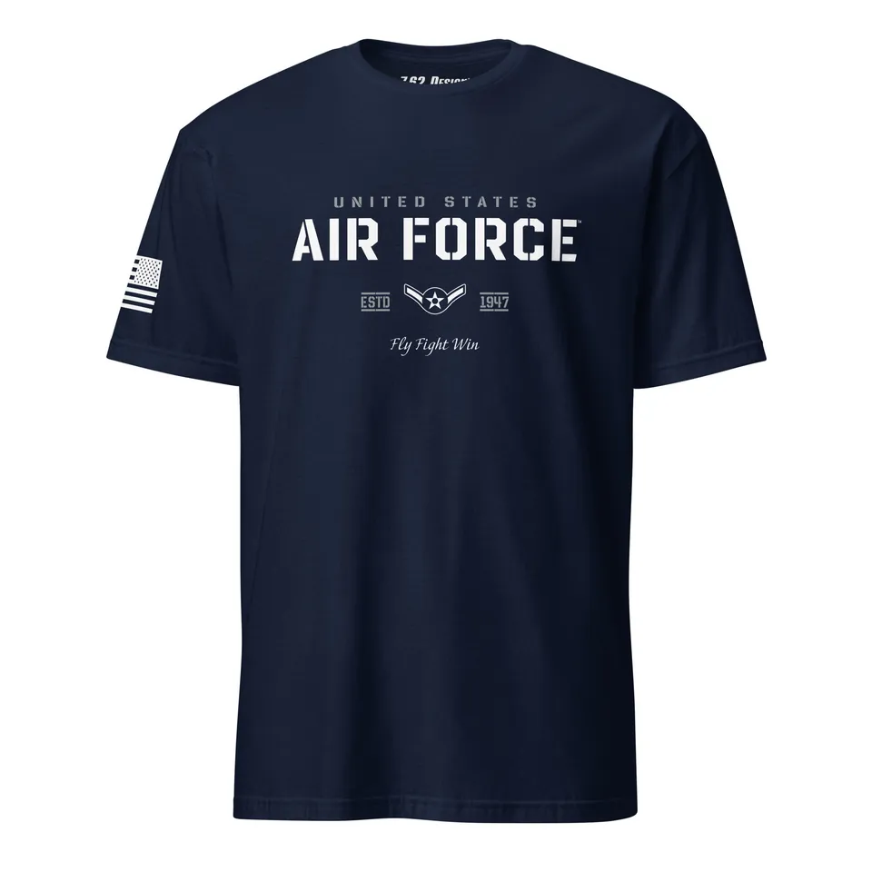 7.62 Design US Air Force T-Shirt Airman E-2 Cotone Navy