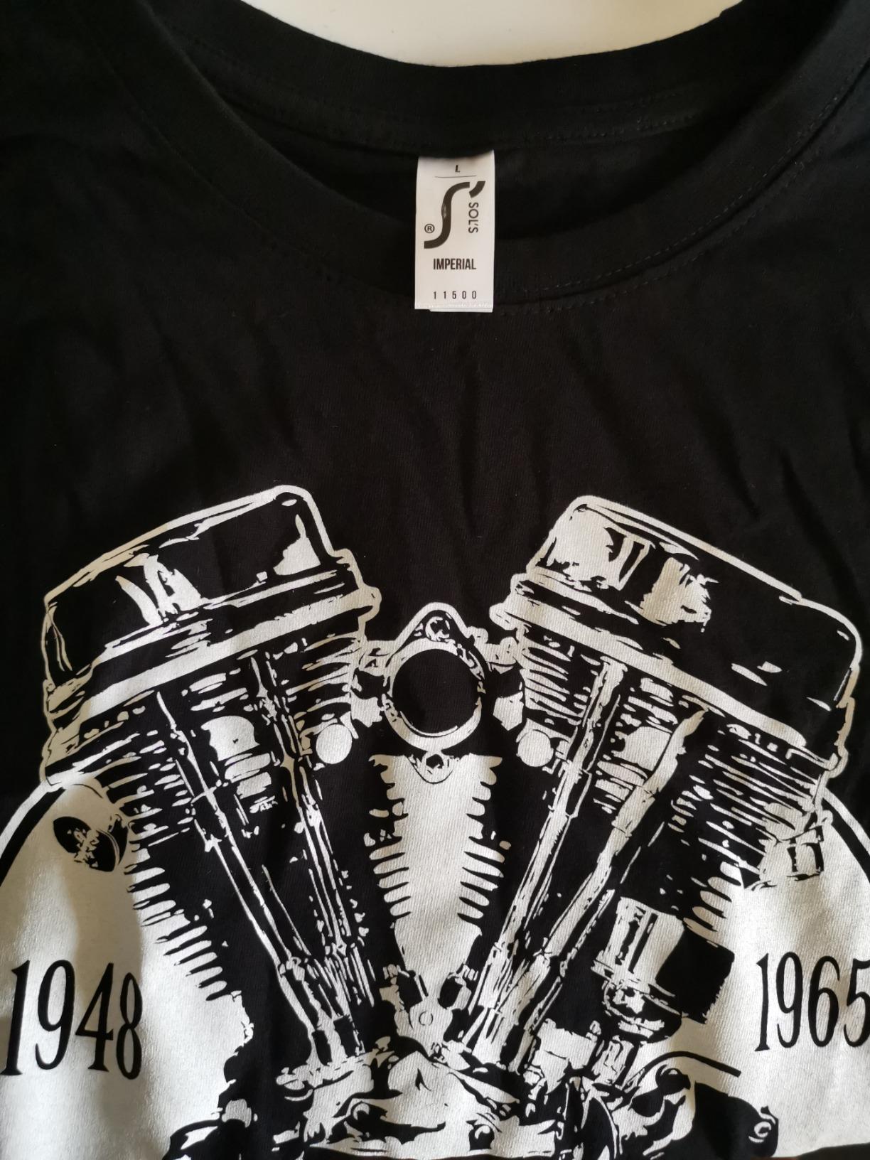 MAKAYA Panhead T-Shirt Uomo Cotone Nero Moto Biker