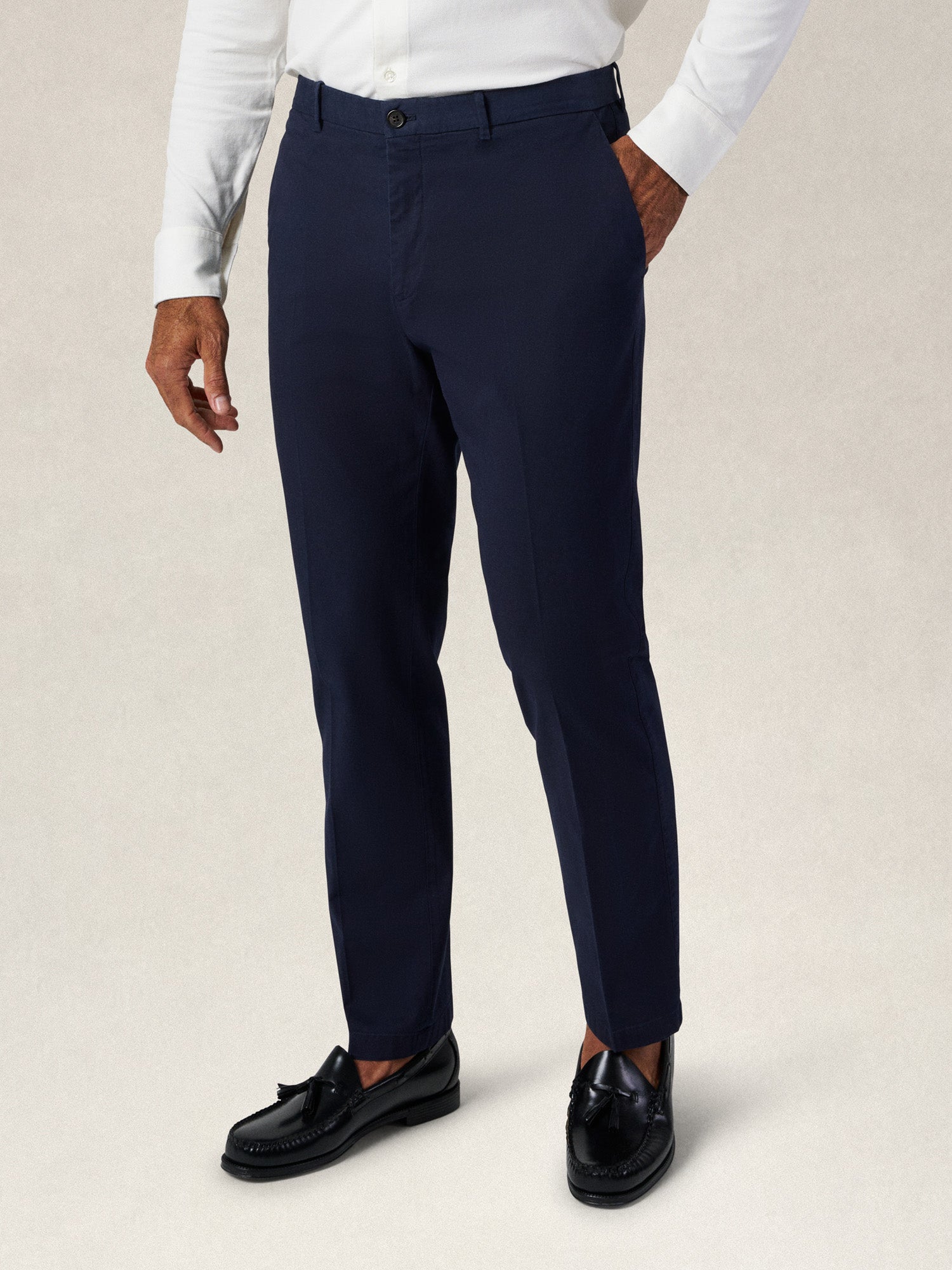 Robert Talbott Draper pantalone chino navy cotone