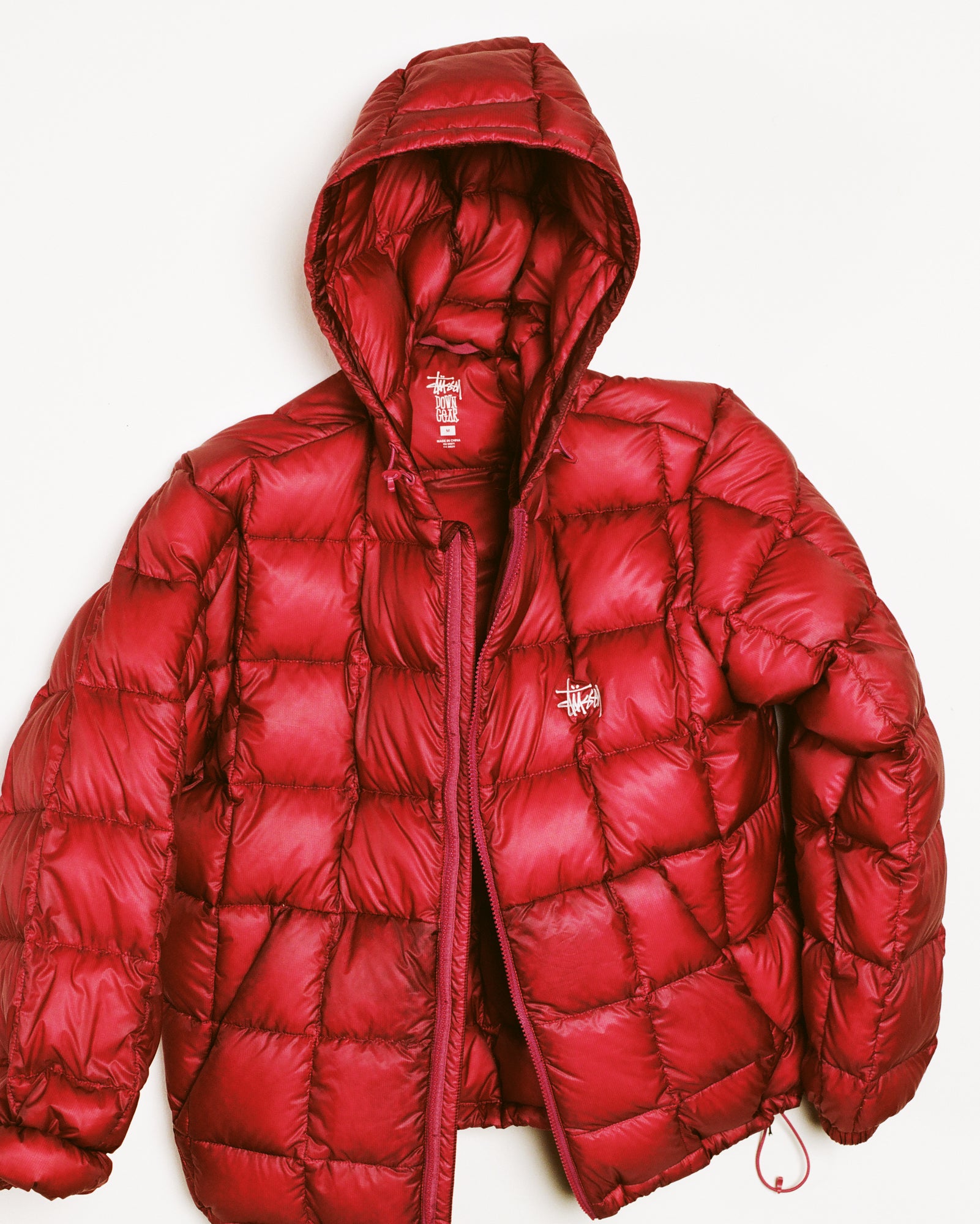 Stussy Midweight Hooded Puffer piumino Fuchsia 600-fill nylon