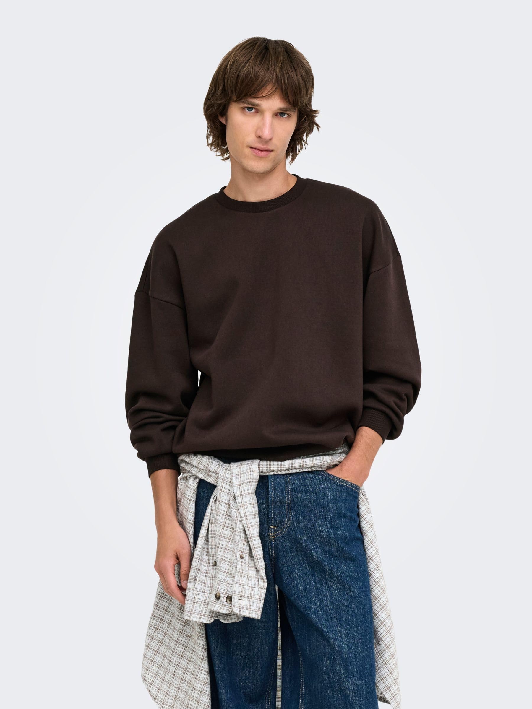 Only & Sons Onceres felpa girocollo uomo tinta unita