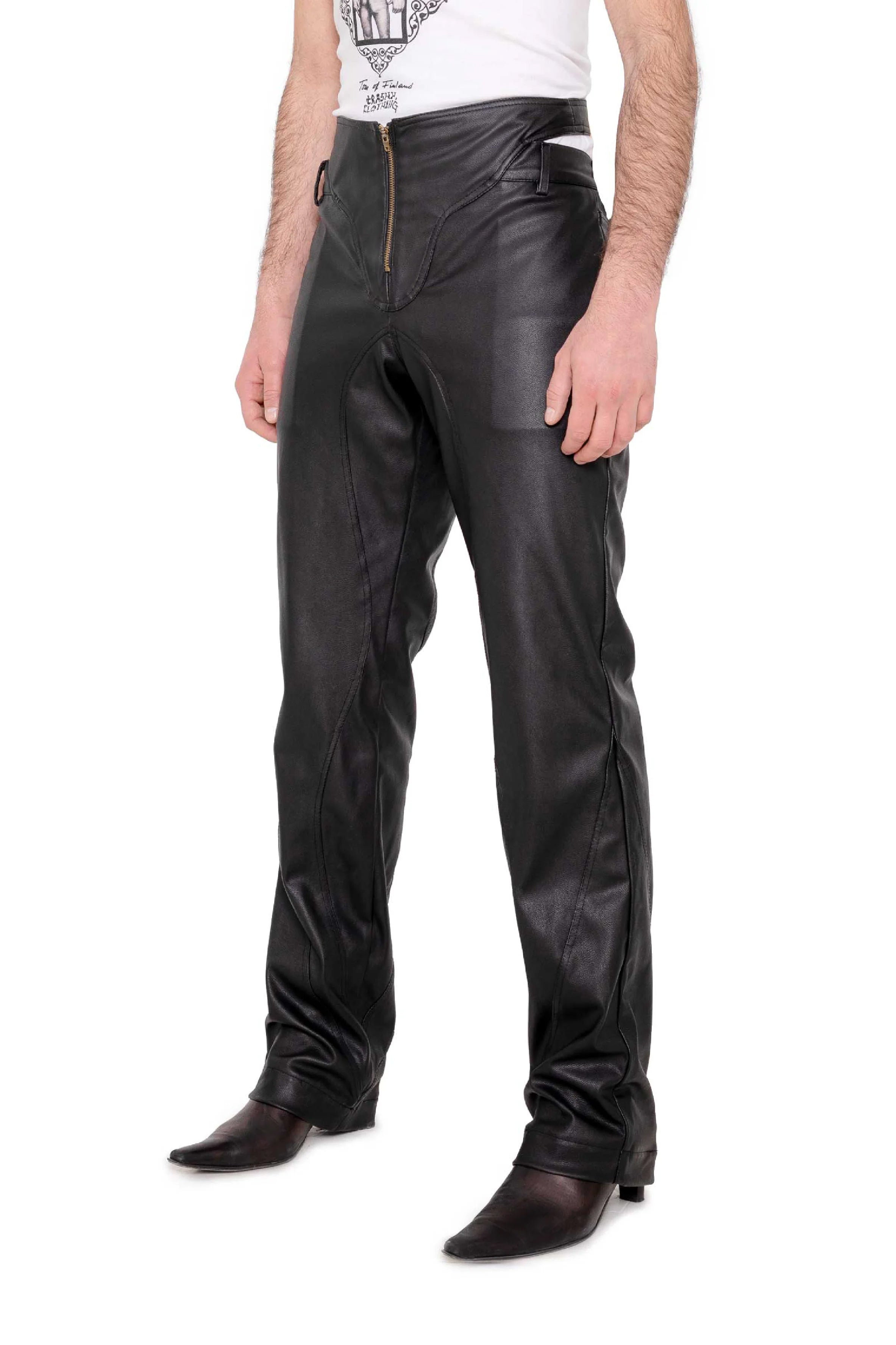 Trashy Clothing Abu Nuwas pantaloni ecopelle neri