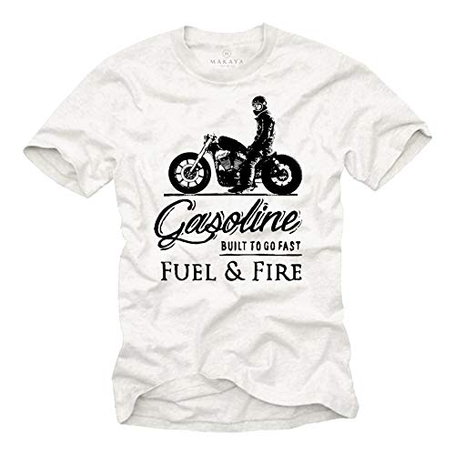 MAKAYA Cafe Racer Vintage T-Shirt Moto Uomo XL