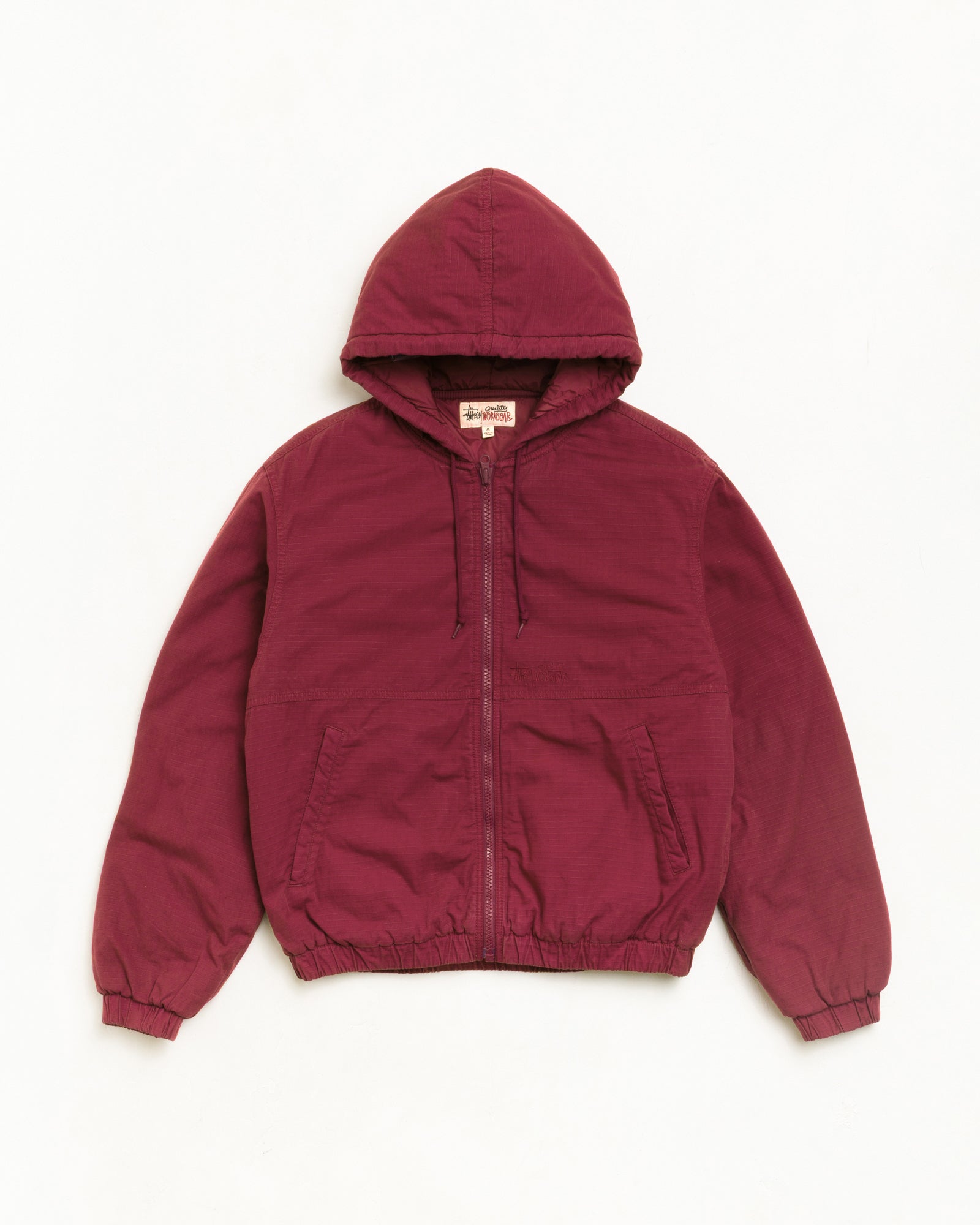 Stussy Ripstop Work Jacket giacca bordeaux imbottita