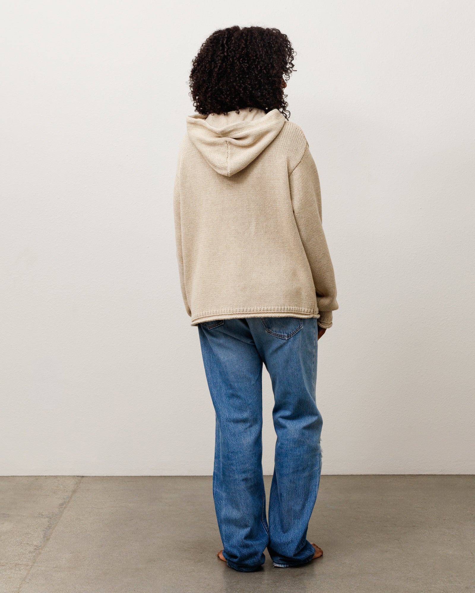 Stussy Beach Hooded Sweater felpa cappuccio Oatmeal