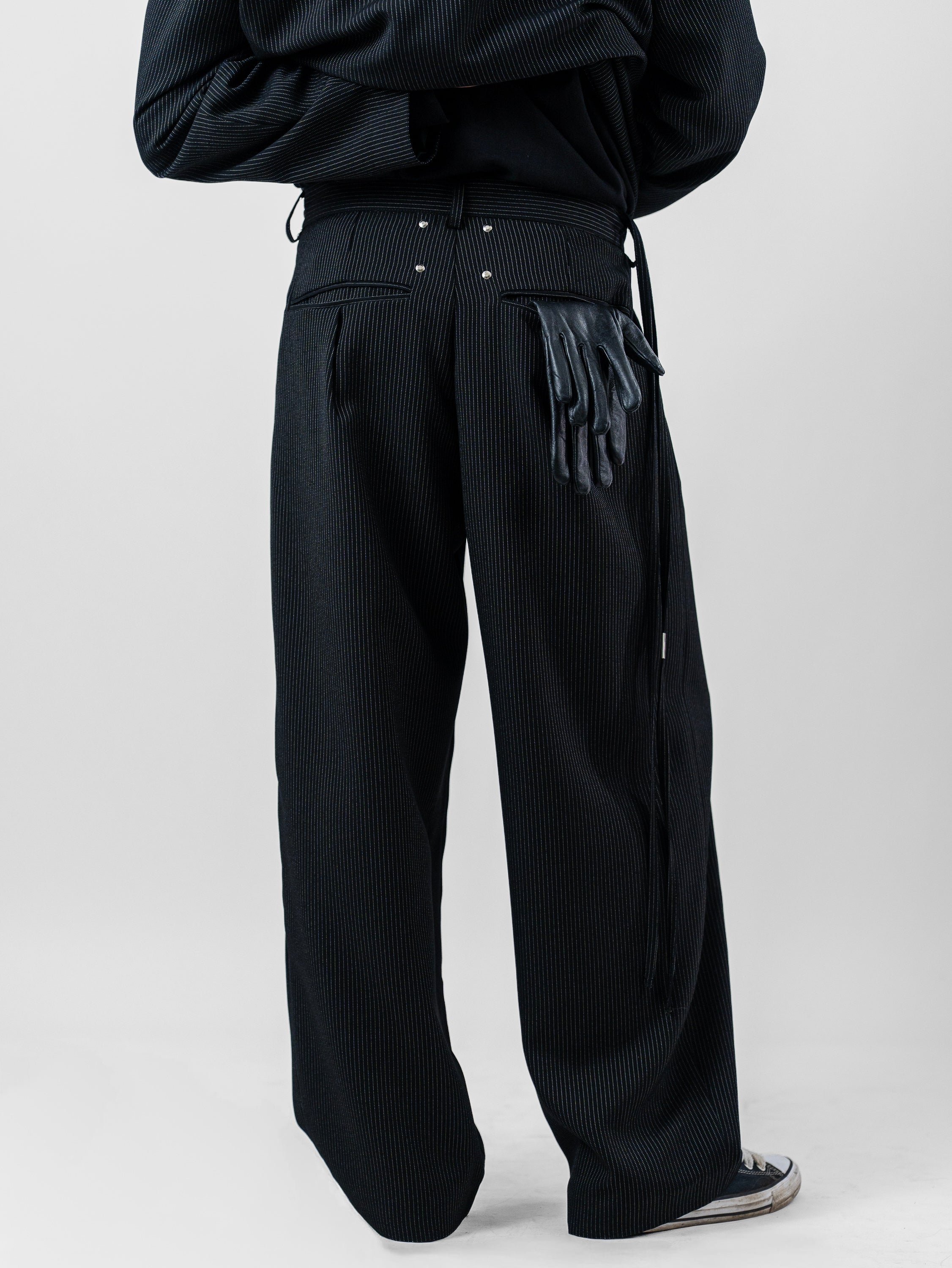 Tiat Fallen Angels Pinstripe metal pant pantaloni uomo gessato