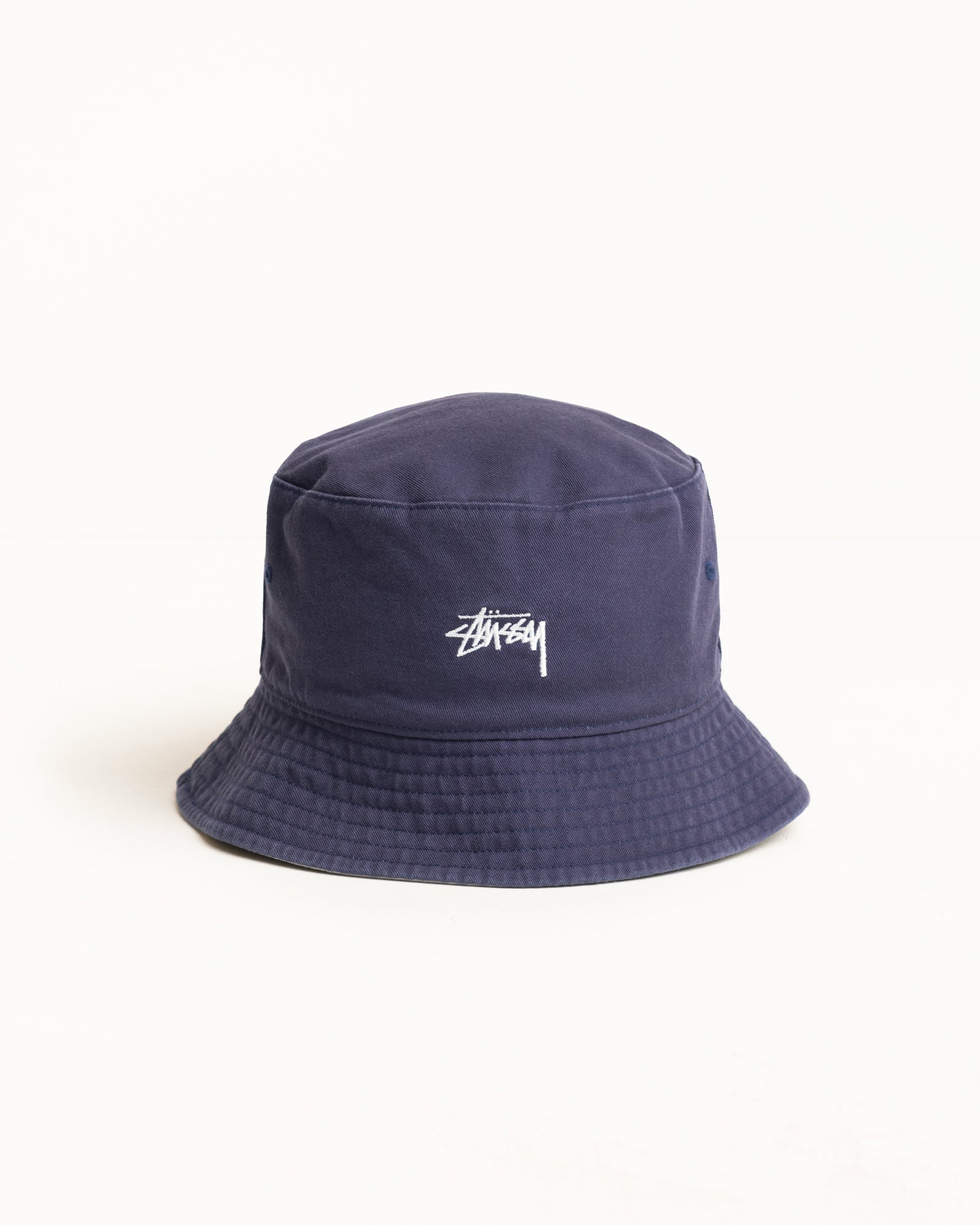 Stussy Bucket Stock cappello navy/stone cotone reversibile