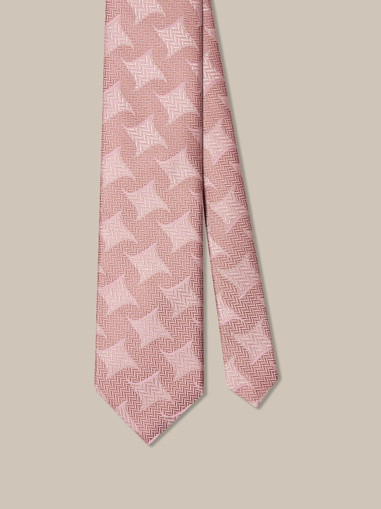 Robert Talbott Robert Chevron Star cravatta seta rose 152 cm