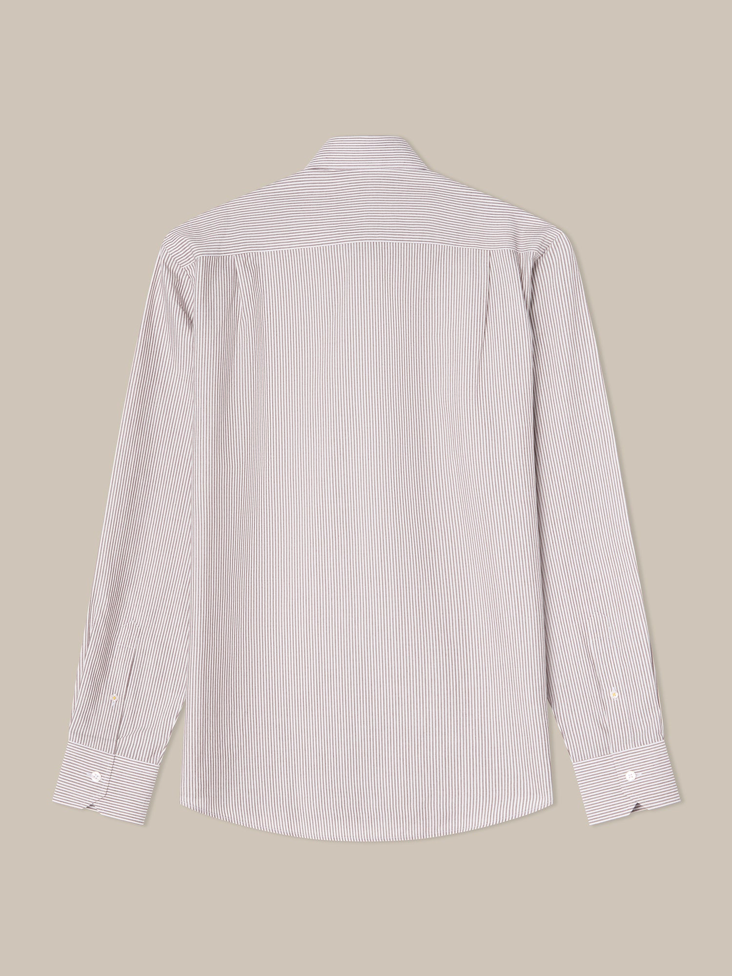 Robert Talbott Reynolds camicia cotone marrone a righe sottili