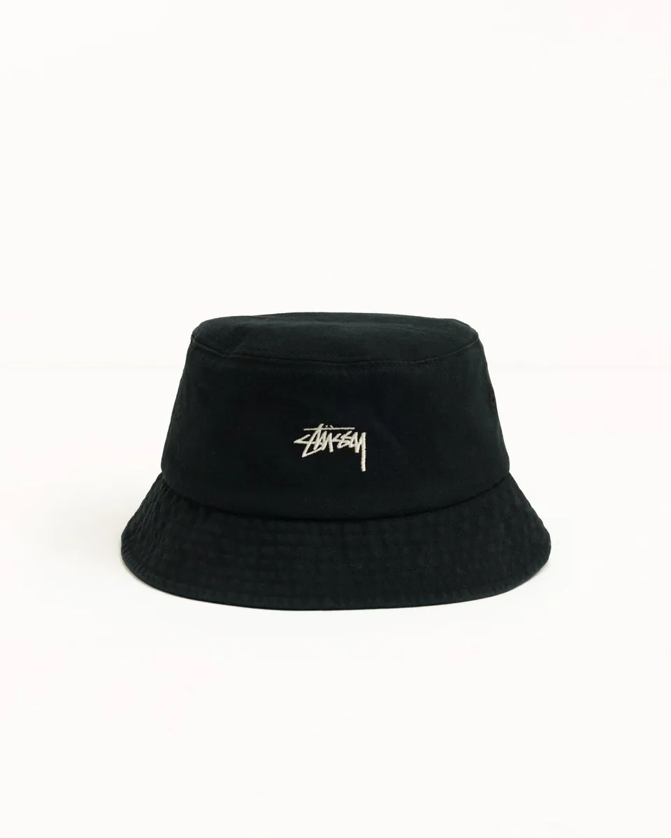 Stussy Headwear Stock Bucket Hat cappello Black cotone