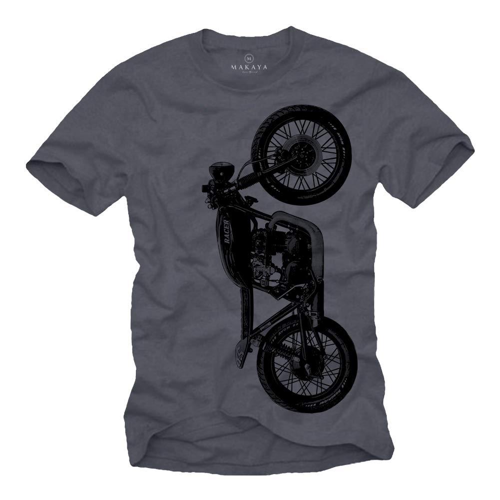 MAKAYA CB 500 T-Shirt Uomo Grigia Cotone Vintage