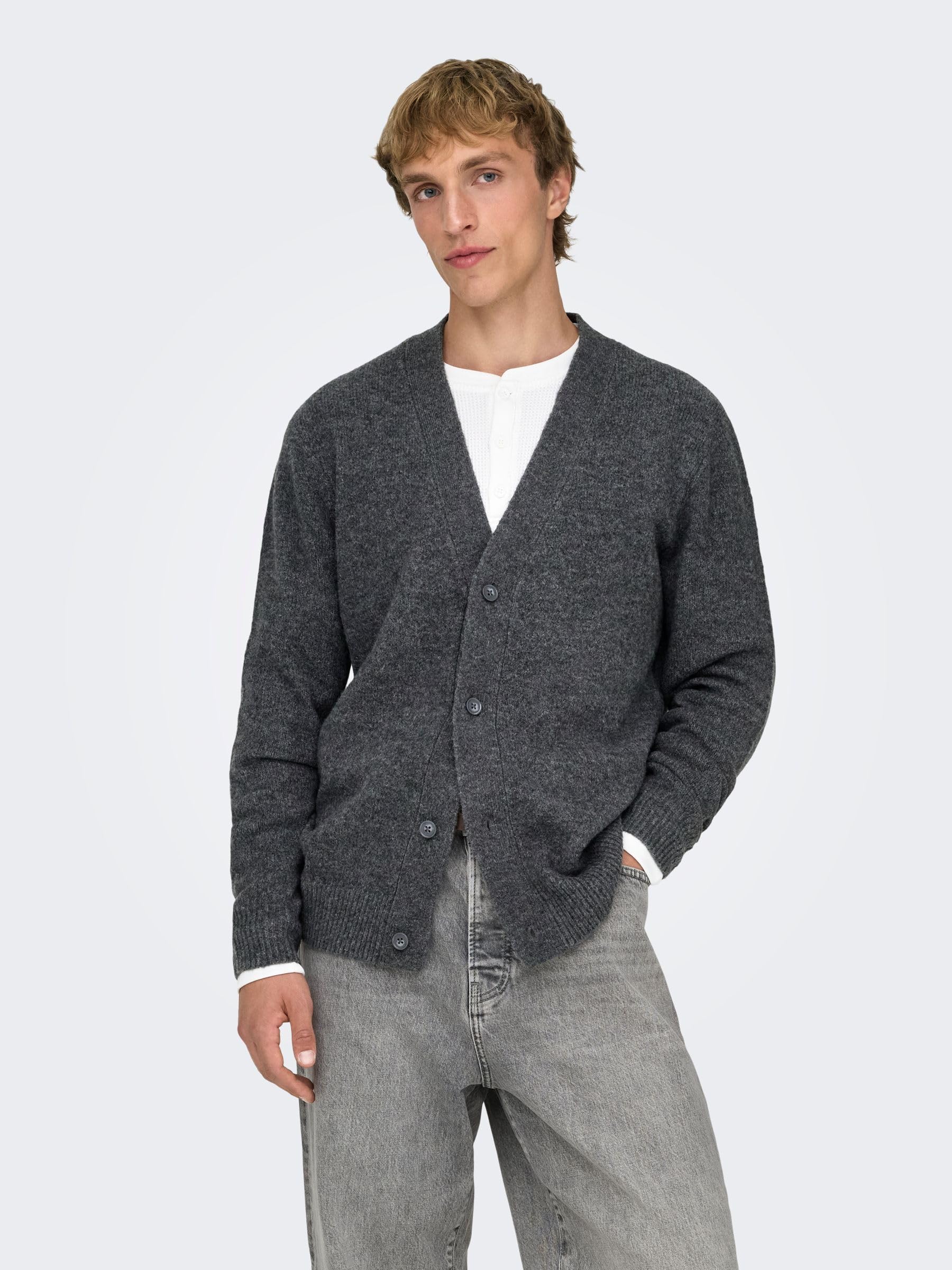 Only & Sons Onsray Cardigan Maglia Uomo Grigio M