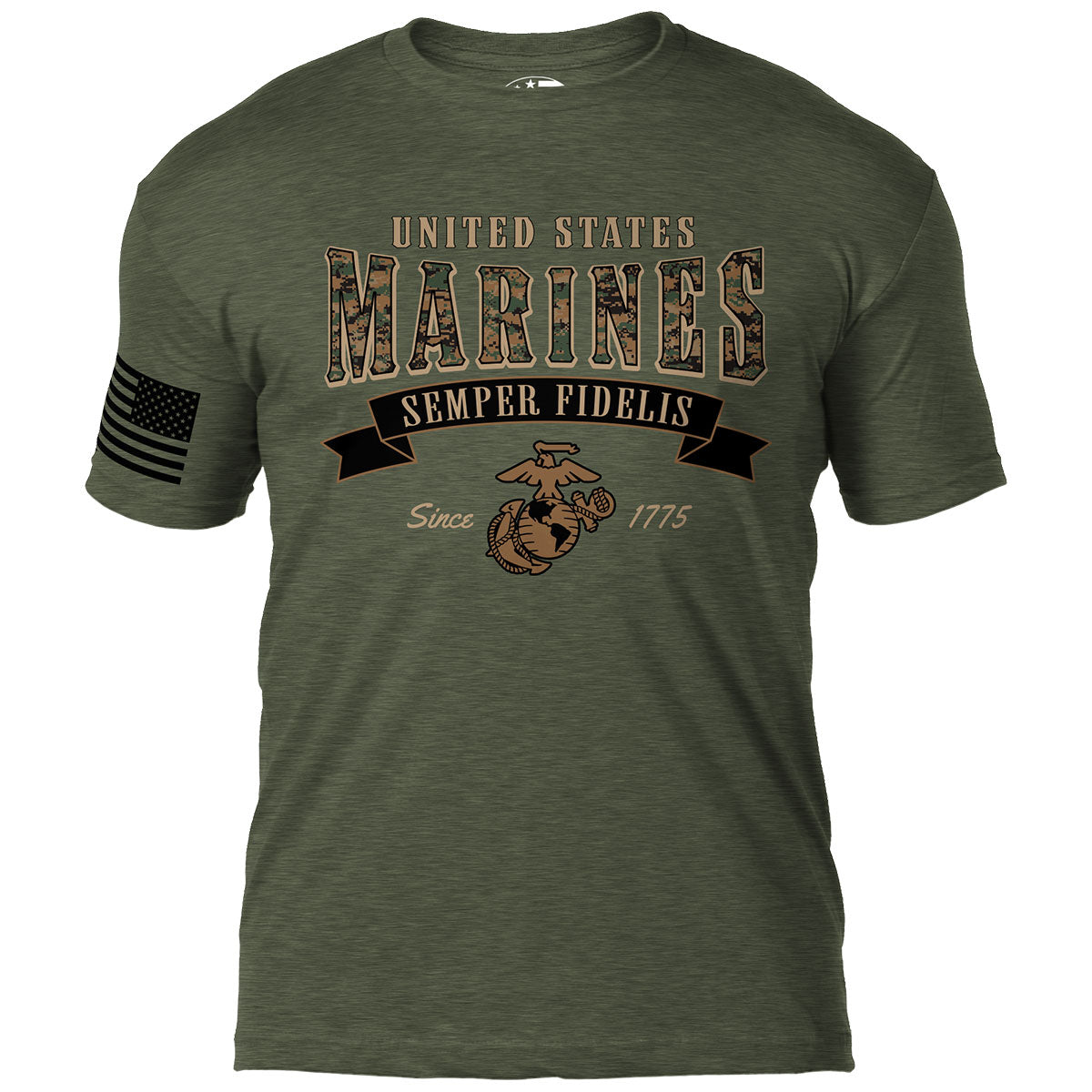 7.62 Design USMC MARPAT Maglietta Uomo Nero L Semper Fi