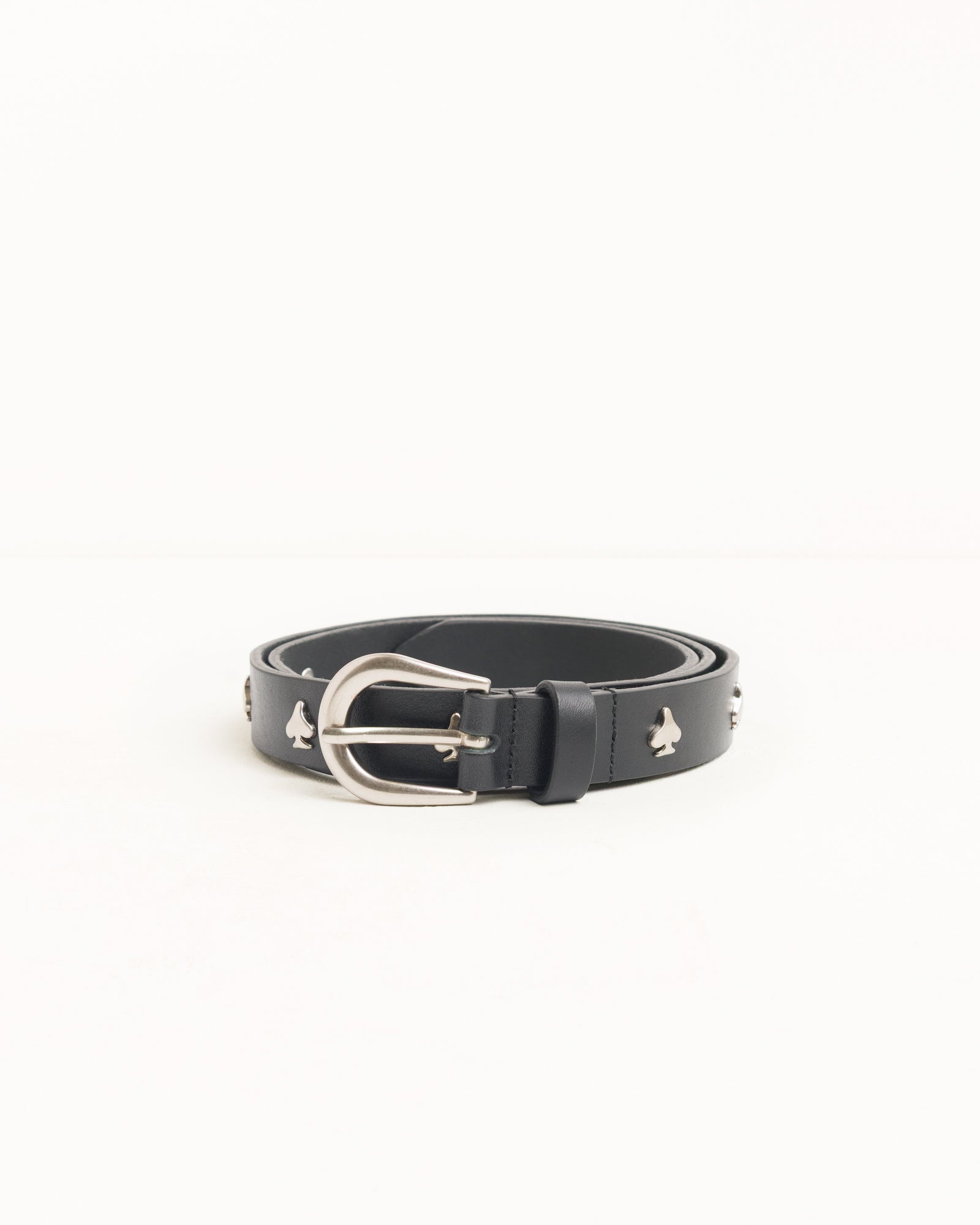 Stussy Spade Emblem Belt cintura nera pelle