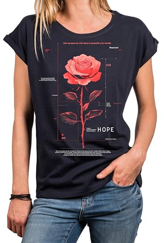 MAKAYA T-Shirt Donna Rose Rosa maglietta cotone taglia L