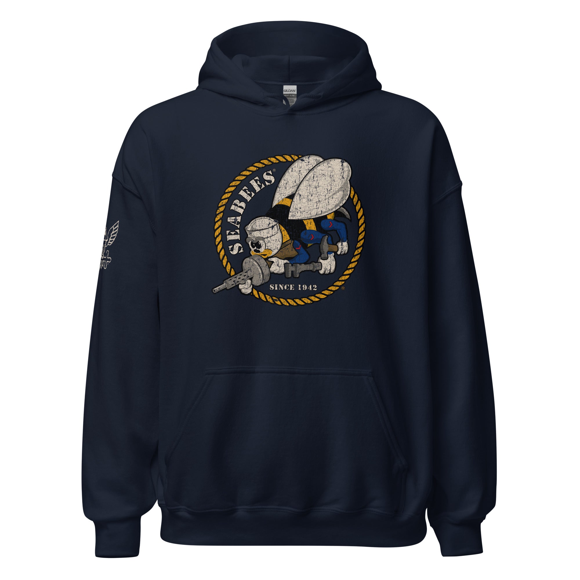 7.62 Design Seabees felpa con cappuccio blu unisex