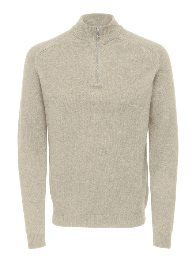 ONLY & SONS Edward Wool Half Zip felpa uomo mezza zip lana