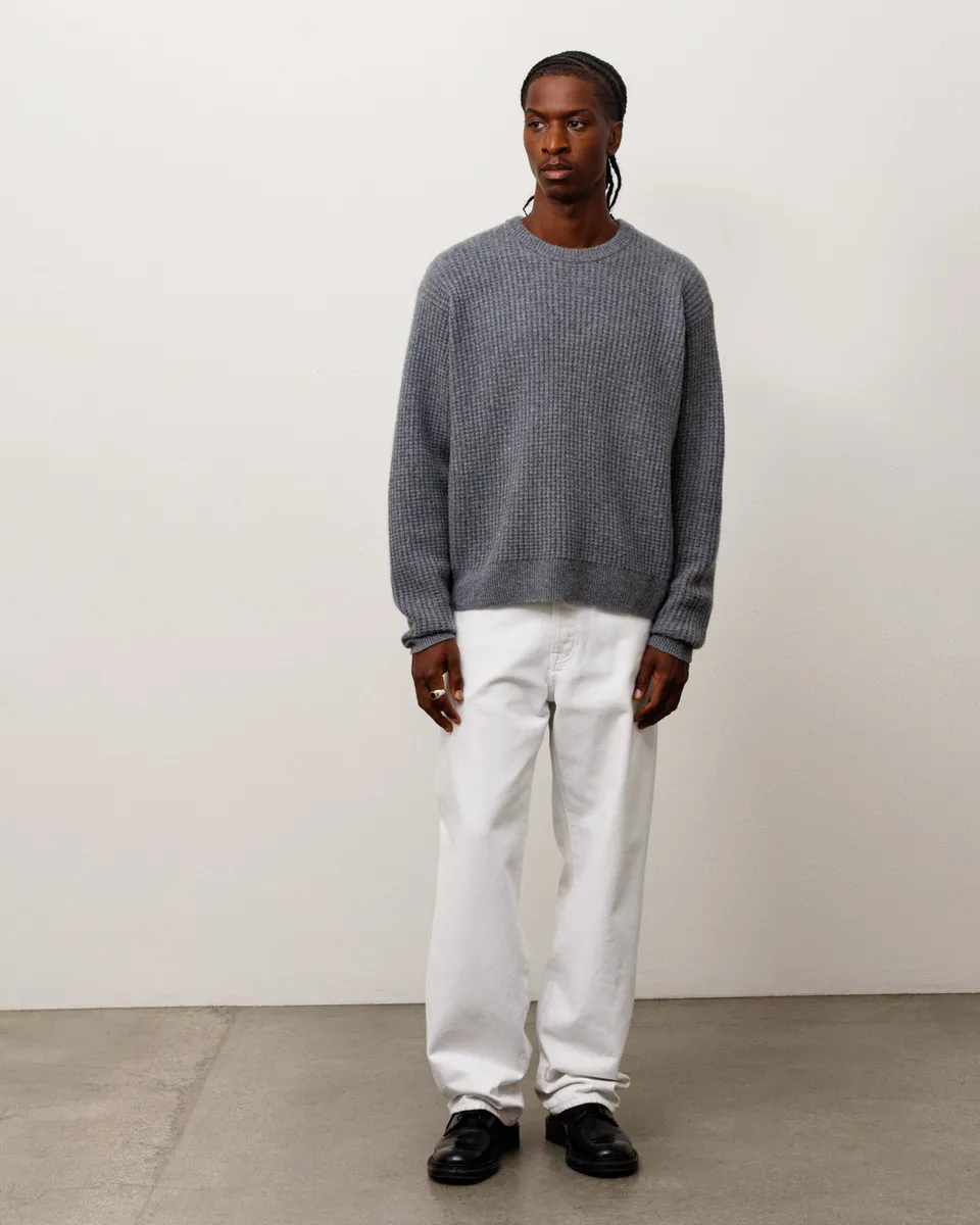 Stussy Knits Waffle Cashmere Sweater maglione charcoal cachemire