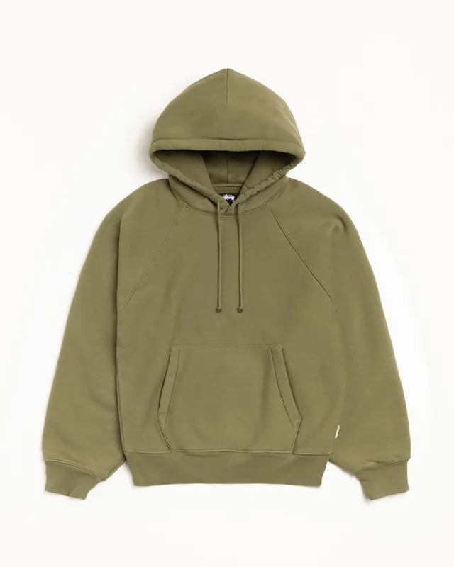 Stussy Sweats Relaxed Hoodie felpa oliva 535 gsm