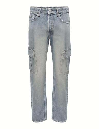 ONLY & SONS Onsedge 8605 Jeans Uomo 31W/30L Cargo Dritto