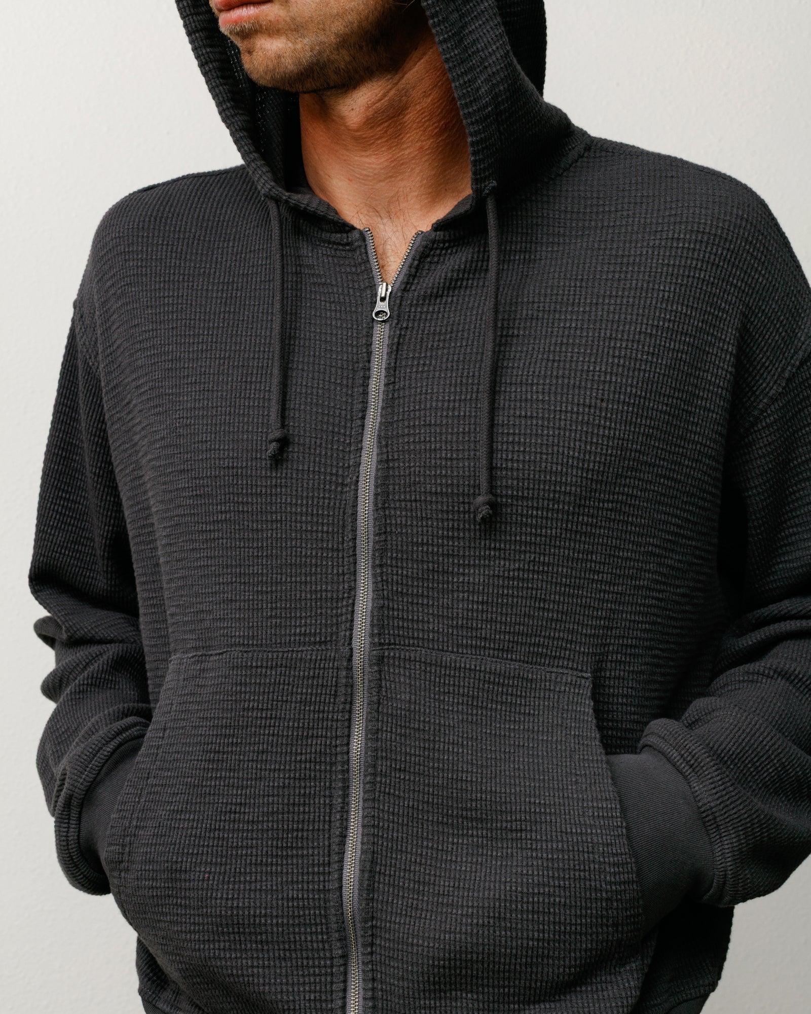 Stussy Thermal Hoodie felpa Faded Black termica