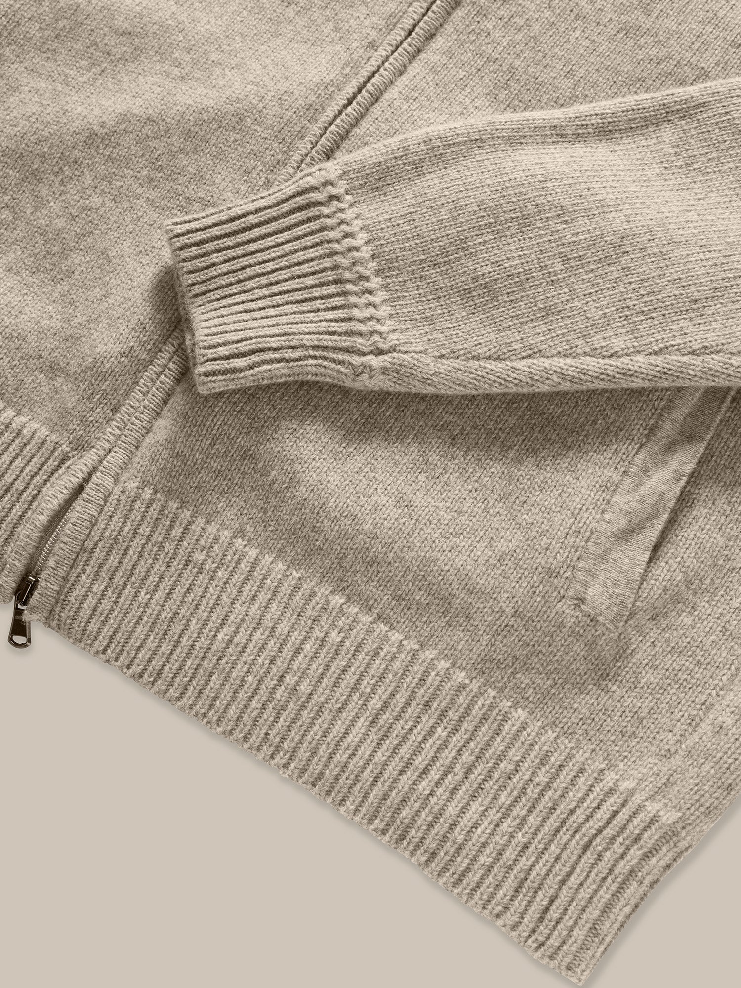 Robert Talbott Graham maglione full zip crema cashmere