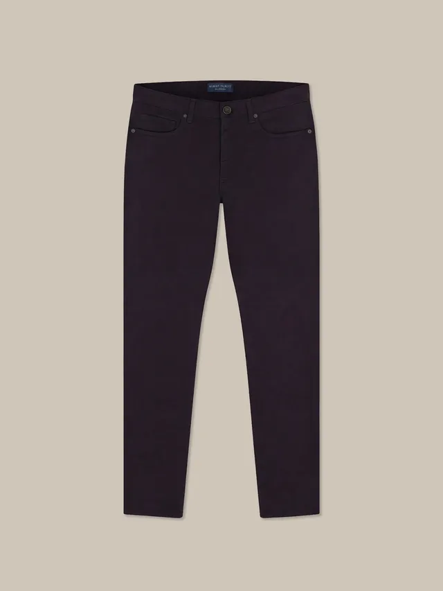 Robert Talbott Fernando Pantaloni Lino 5 Tasche Nero