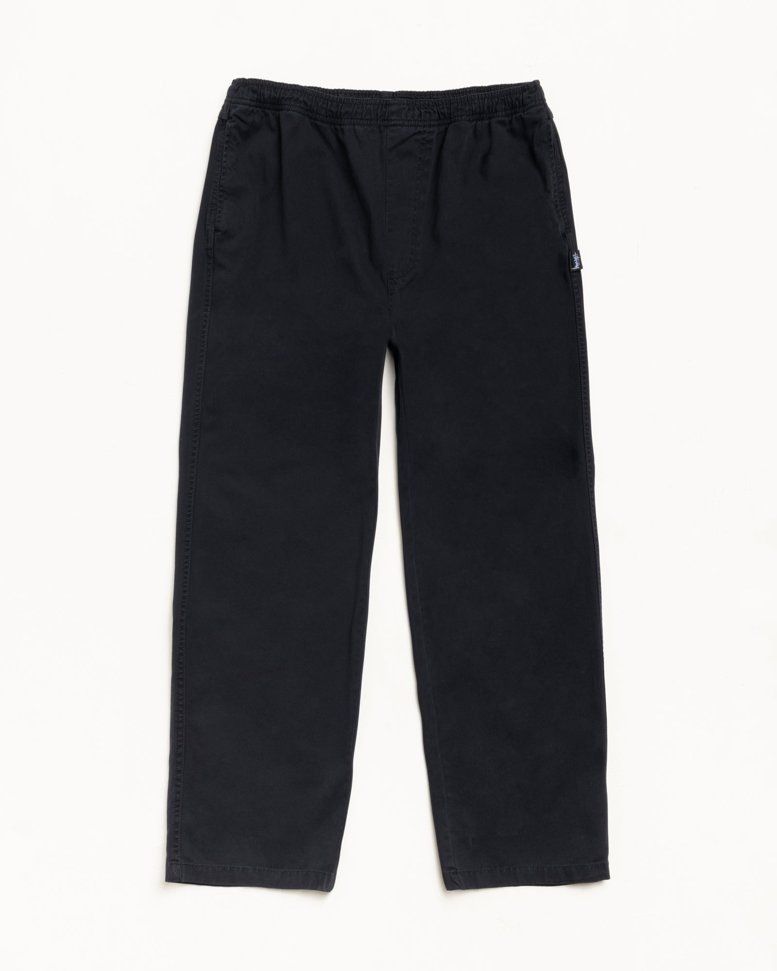 Stussy Beach Pant Cotton Twill pantaloni neri cotone