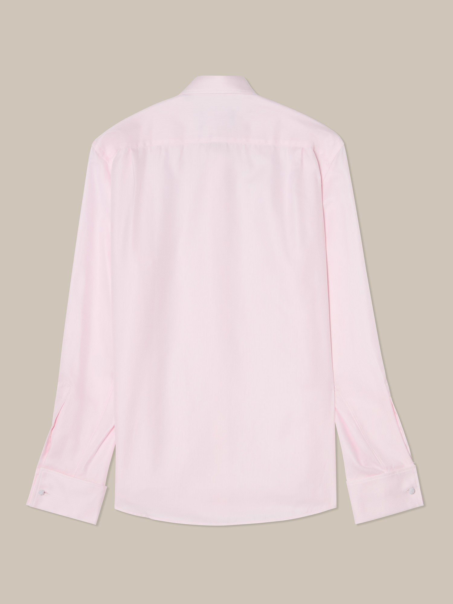 Robert Talbott Reynolds camicia rosa herringbone gemelli
