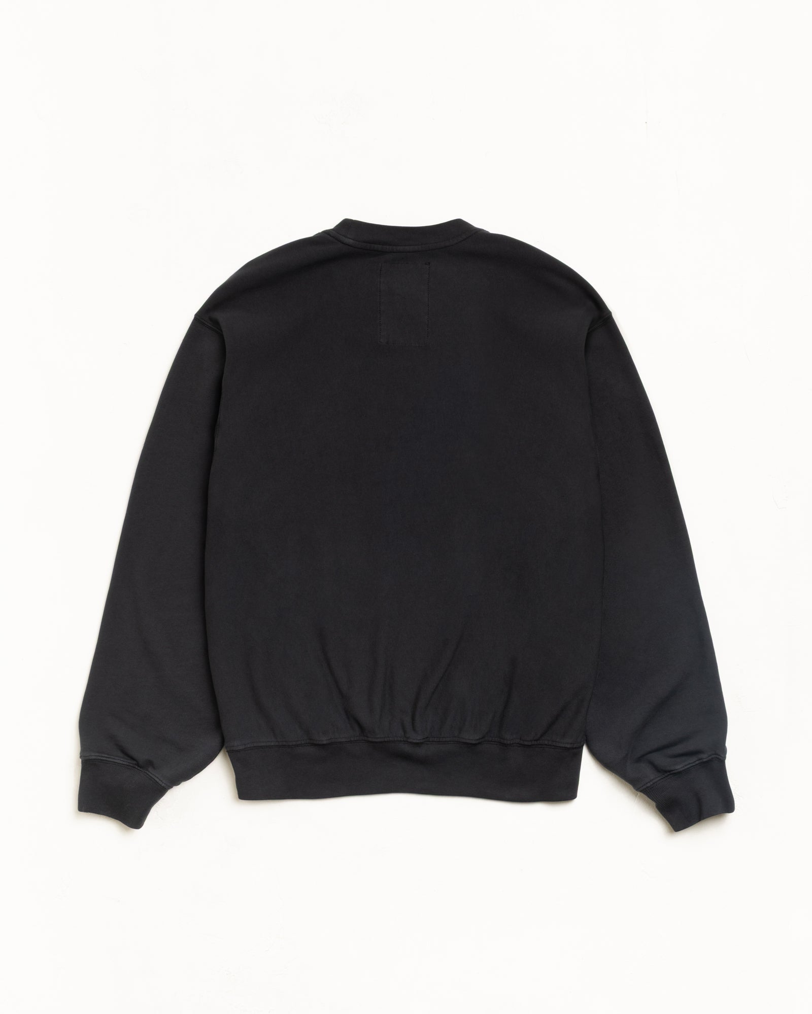 Stussy Lightweight Terry Crew felpa nera cotone
