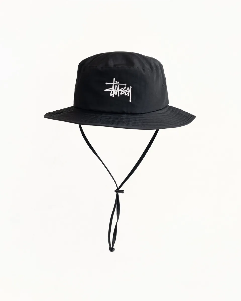 Stussy Basic Boonie Hat cappello nero in nylon
