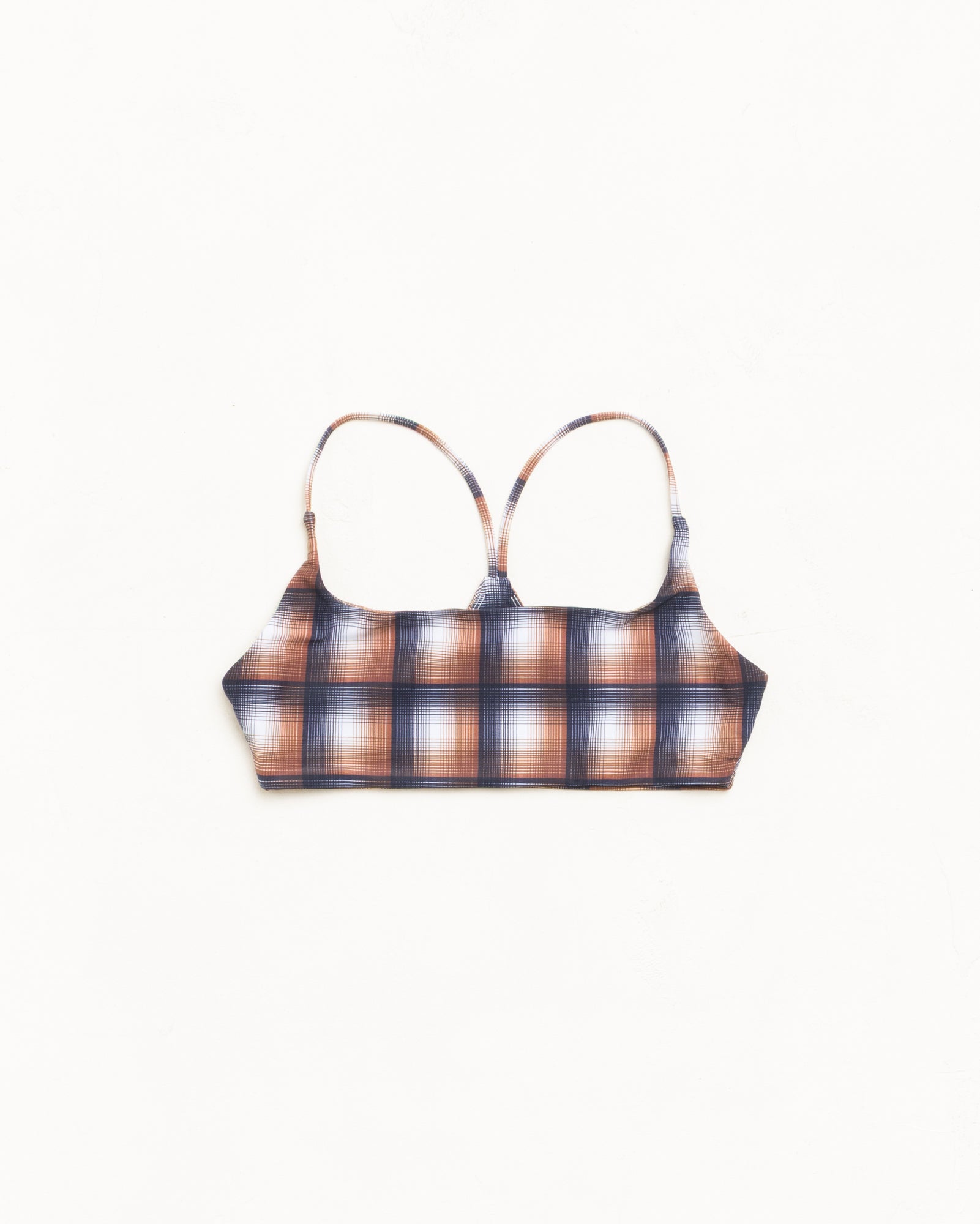 Stussy Halter Bikini Top bikini marrone quadri elastane