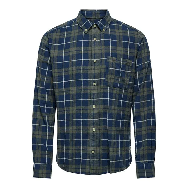 Only & Sons Onsral LS camicia slim a quadri uomo