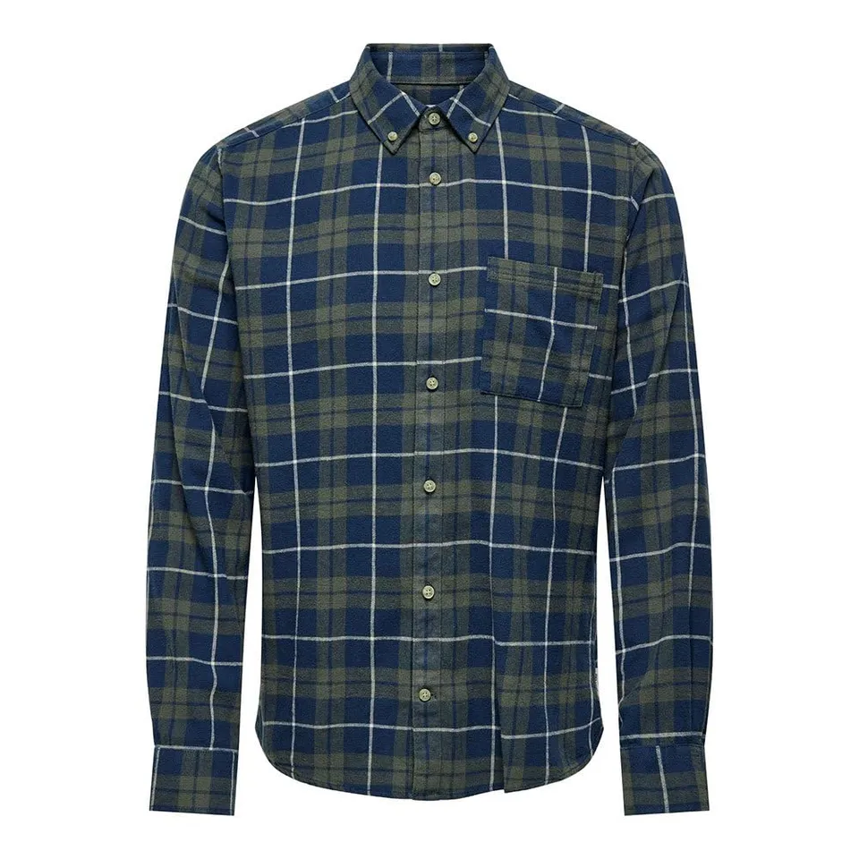Only & Sons Onsral LS camicia slim a quadri uomo