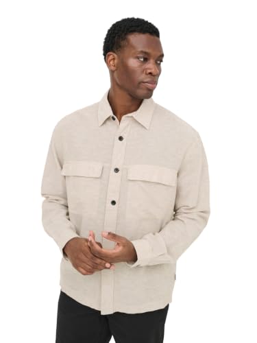 ONLY & SONS Onscaiden Camicia Lino Uomo Nero L Leggera