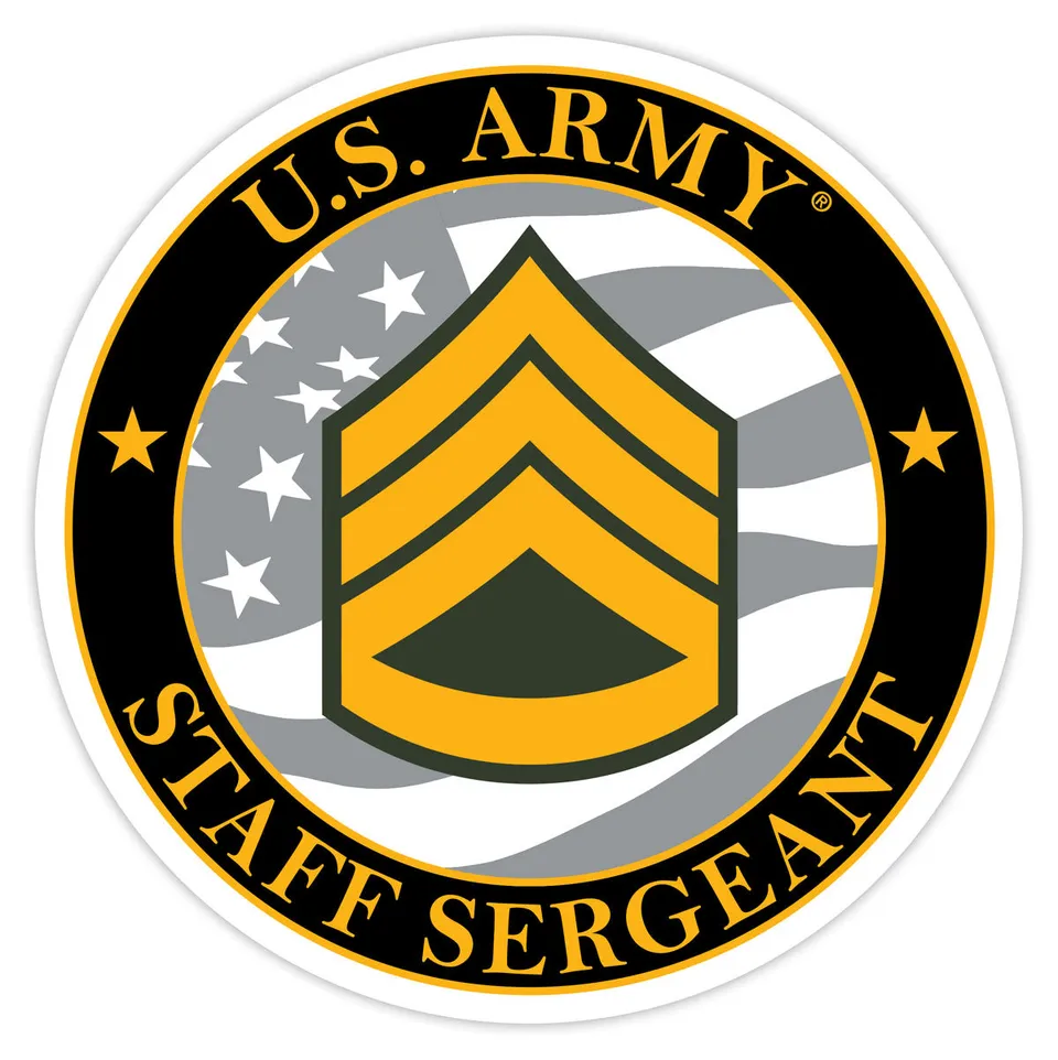 7.62 Design Army E-6 Staff Sergeant Adesivo Auto 3.5"