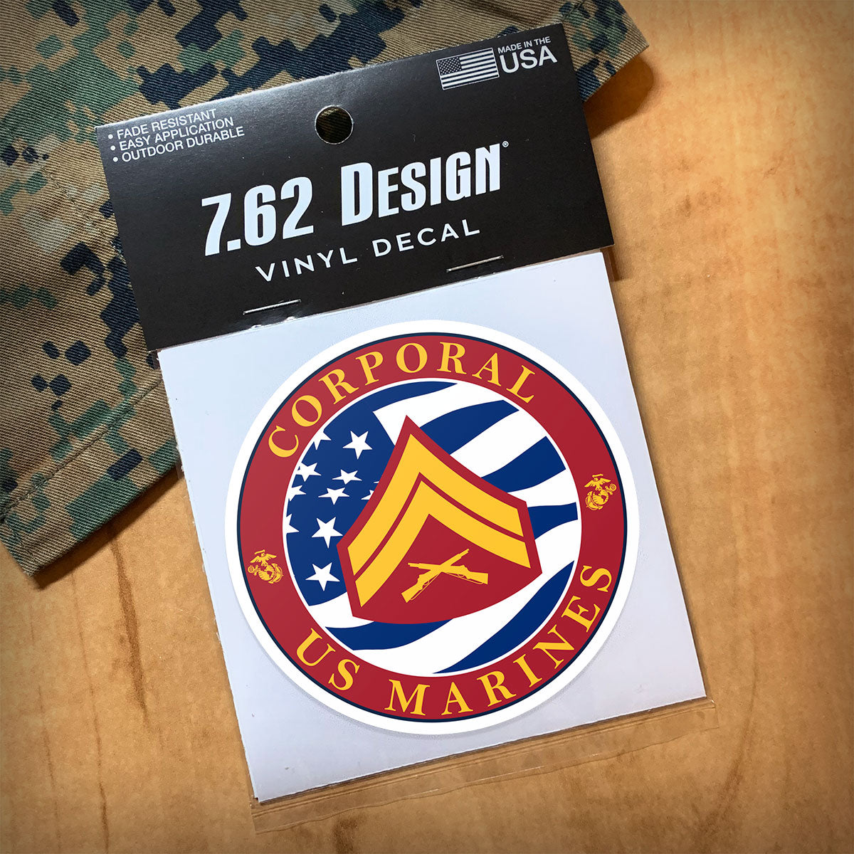 7.62 Design USMC E-4 Corporal adesivo auto tondo 8,9cm