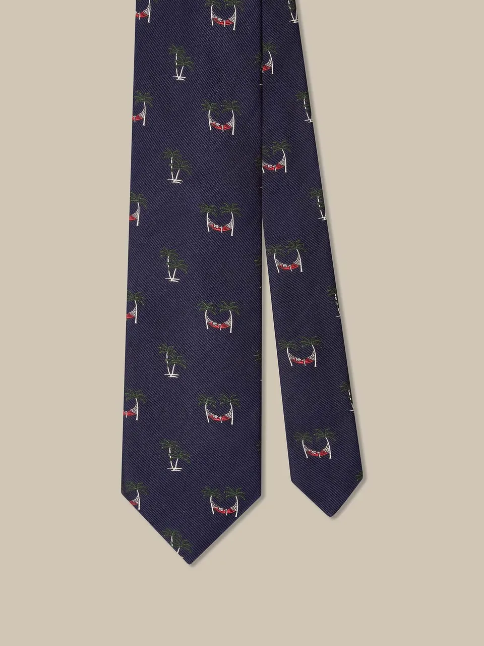 Robert Talbott Robert Cravatta Seta Palme Blu Navy