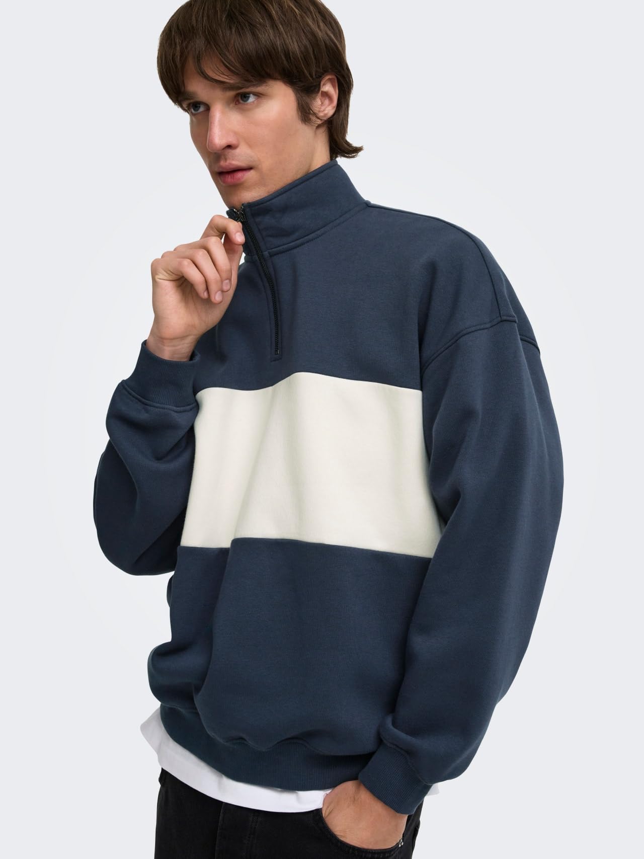 Only & Sons Onceres felpa blu Blue Nights XS uomo
