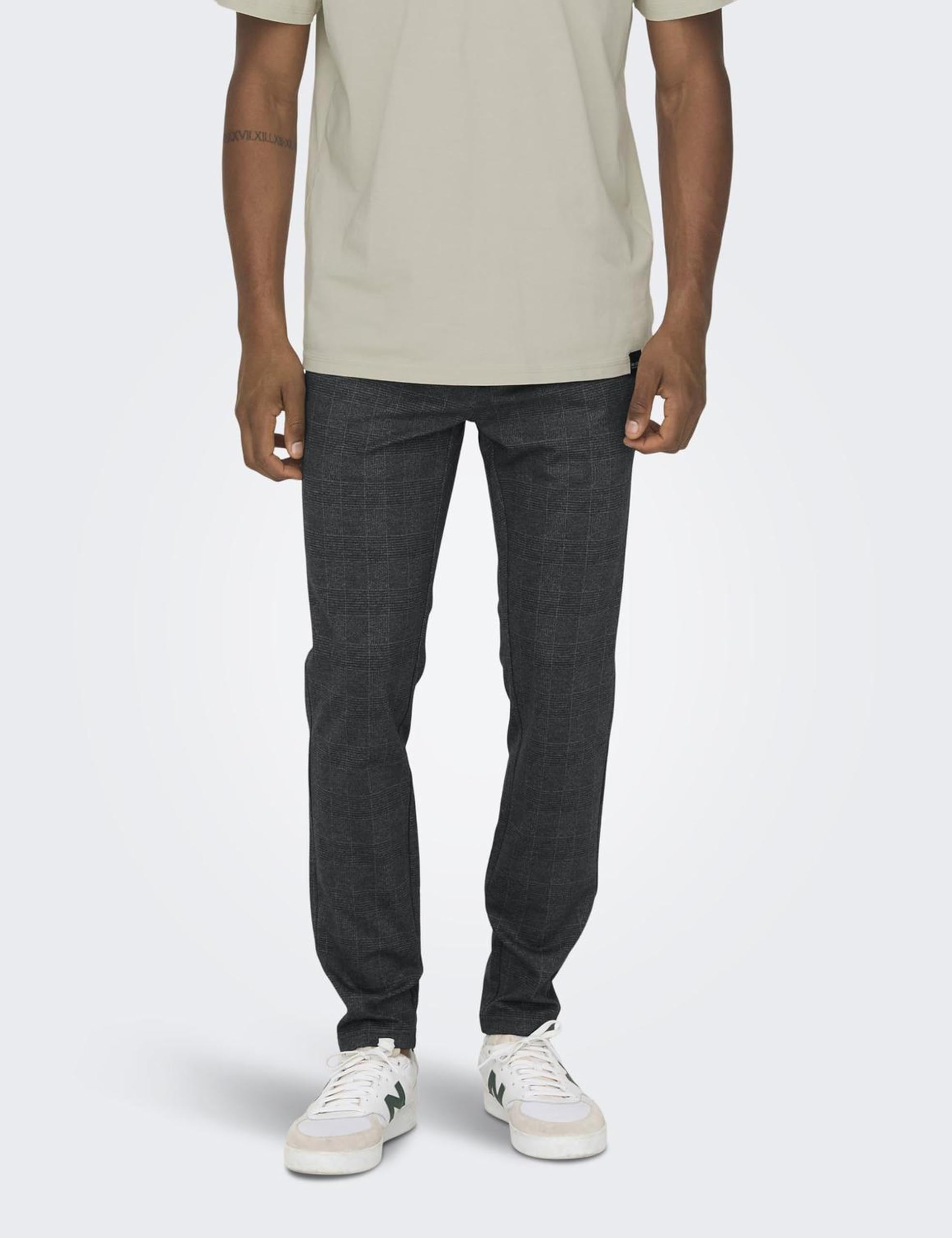 ONLY & SONS Mark Check Pantaloni chino uomo slim