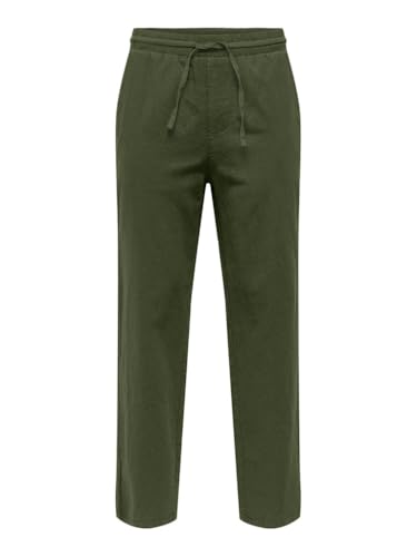 ONLY & SONS Onssinus Loose pantalone lino uomo Tè