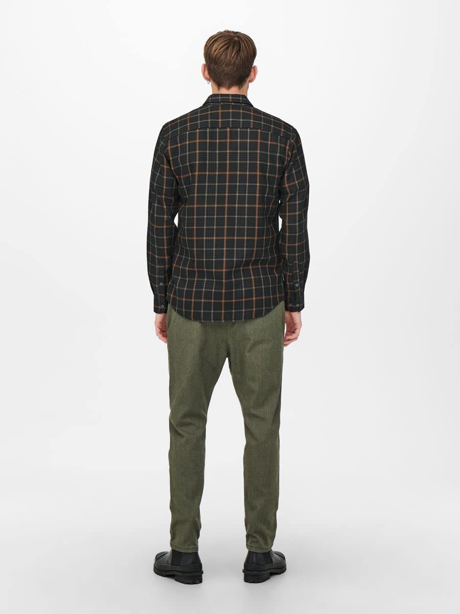 Only & Sons Onsloki Camicia Uomo a Quadri Manica Lunga