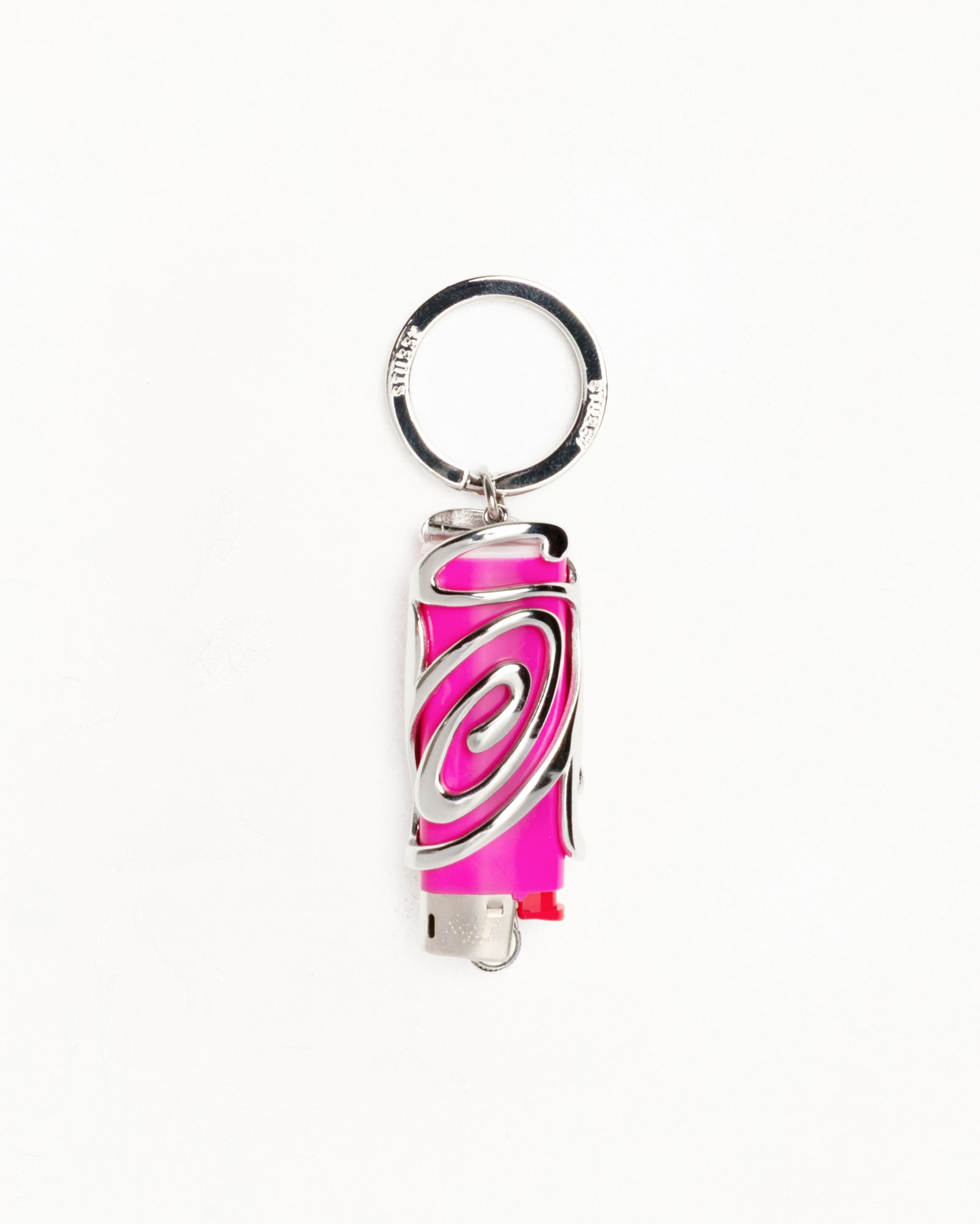 Stussy Lighter Holster Keychain portachiavi argento acciaio
