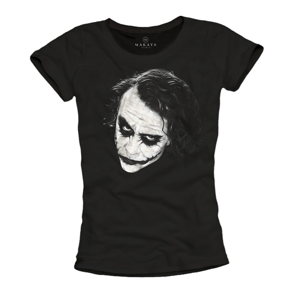 Makaya Joker Why So Serious t-shirt donna cotone nera L