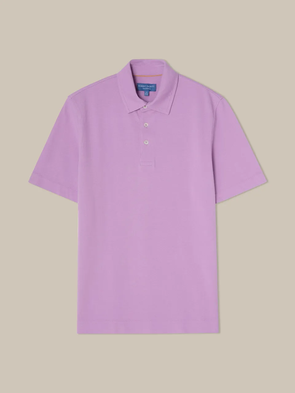 Robert Talbott Walker polo cotone piqué lavanda manica corta
