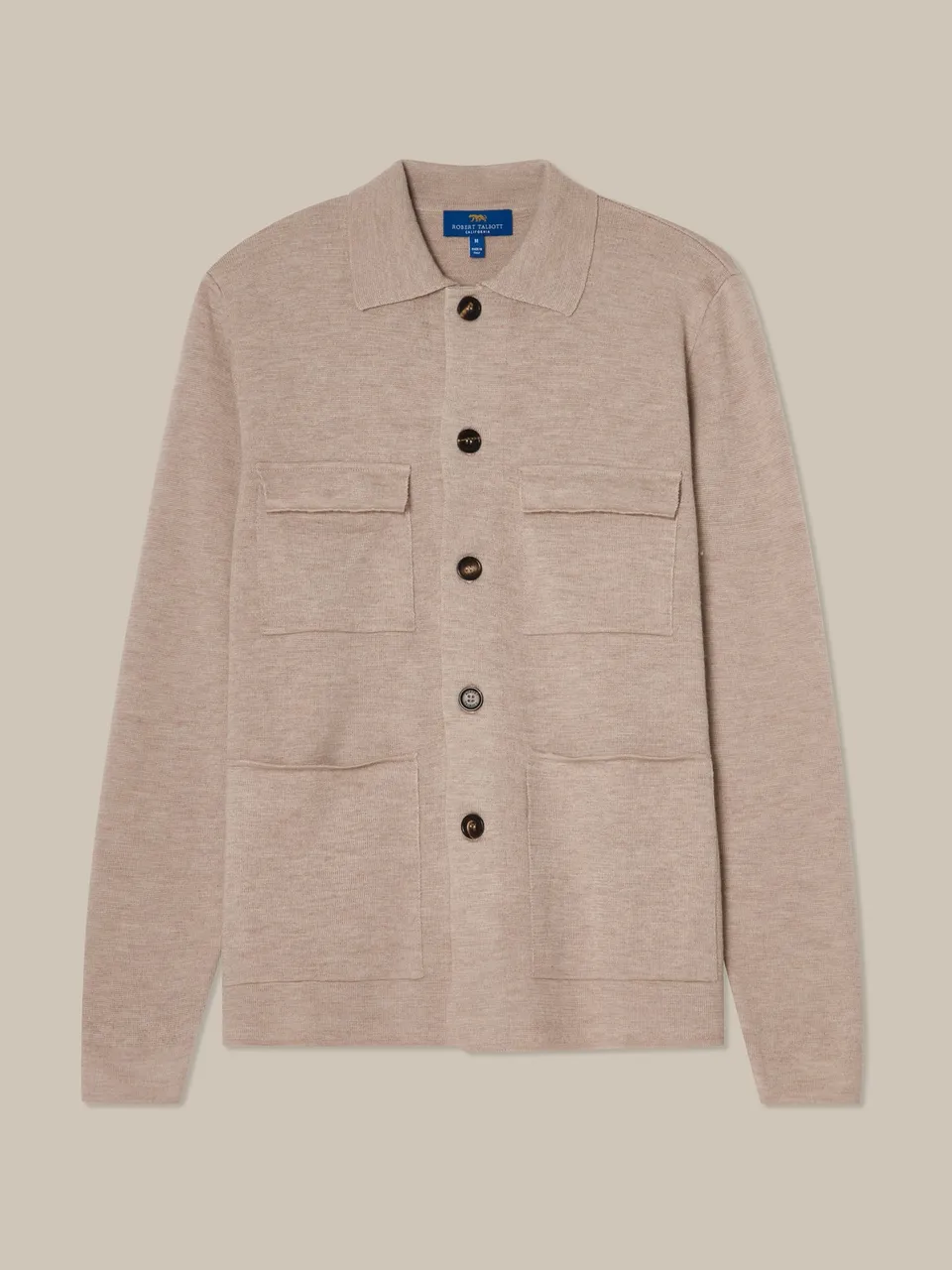 Robert Talbott Landon Giacca Maglia Merino Sabbia