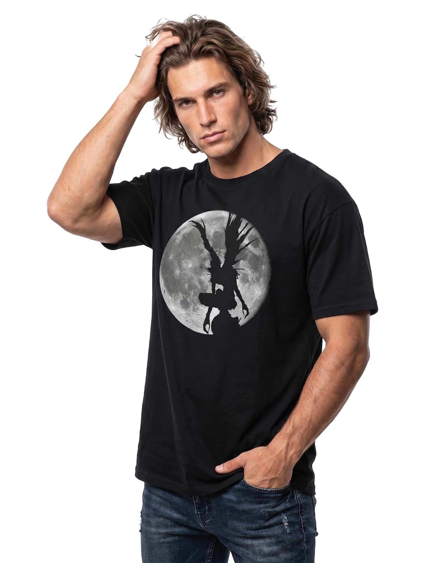 MAKAYA Ryuk Shinigami T-Shirt Uomo Cotone Nerd Manga Nero