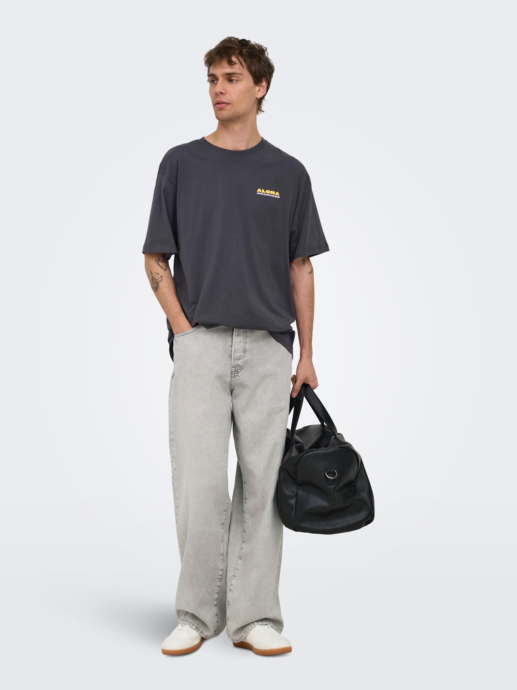 Only & Sons Onsremi Wide Acid Grey 6470 Jeans 36W/32L grigi