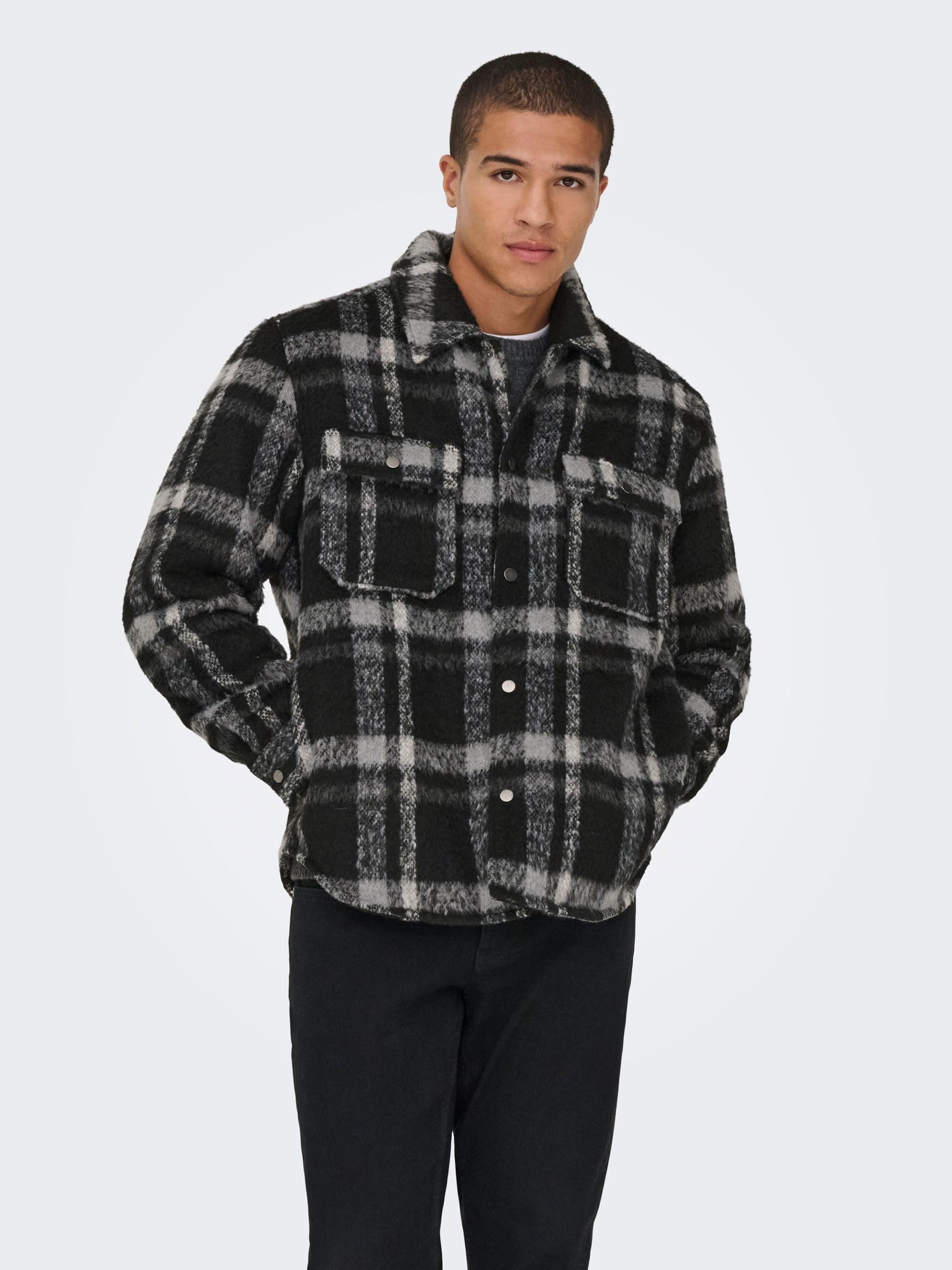 Only & Sons Onsgio Check Giacca Imbottita Uomo L Quadri